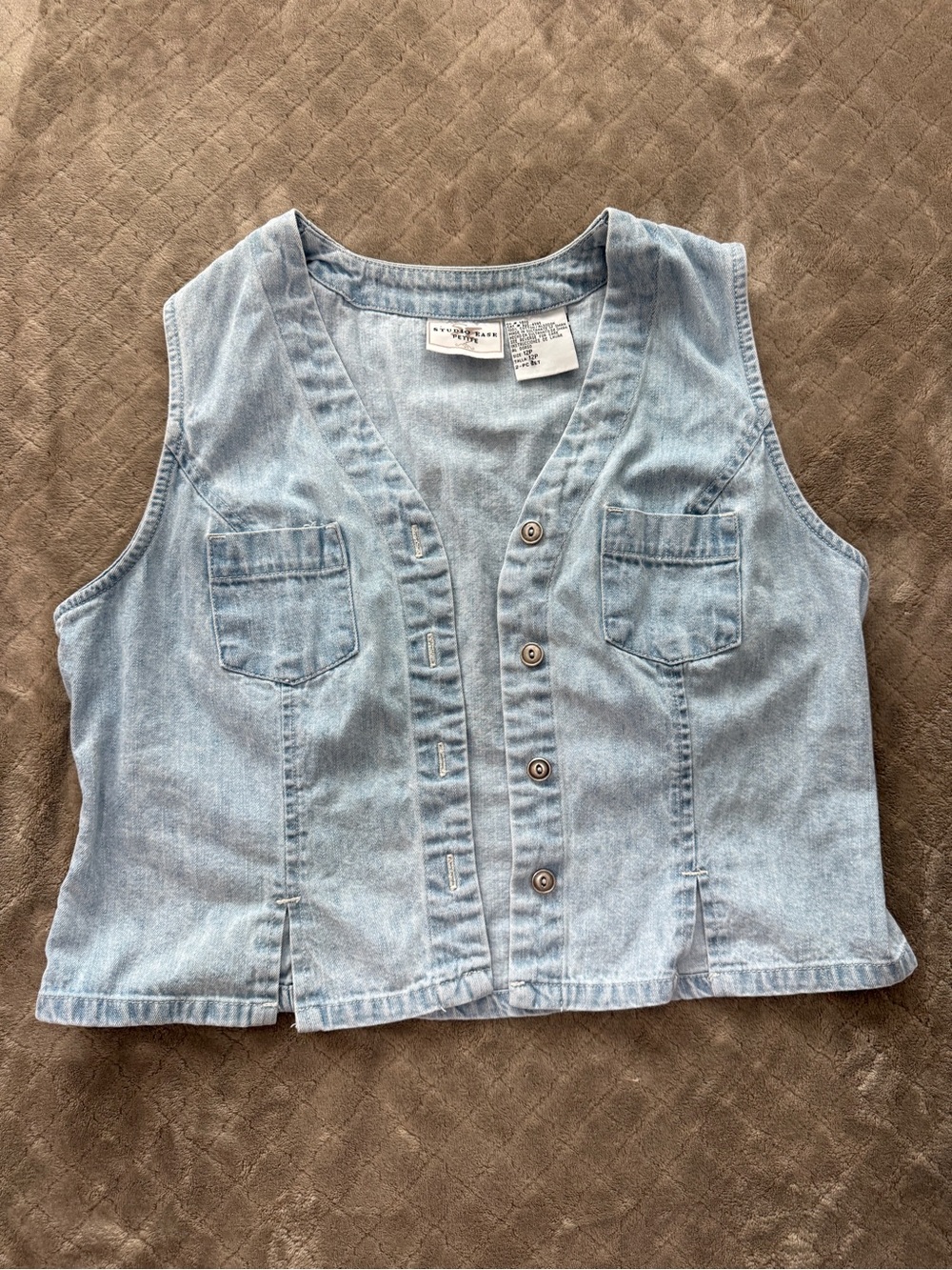 Vintage Studio Ease Petite Denim Vest 12P